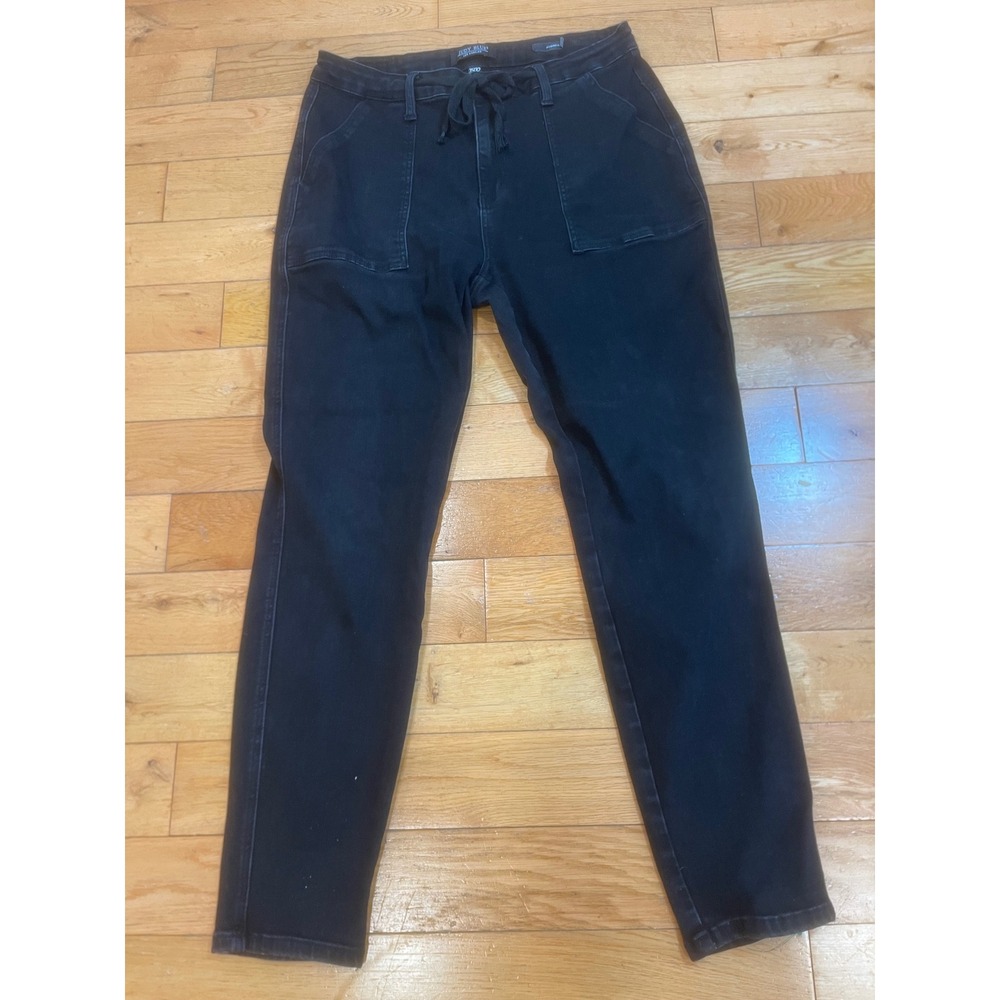 Judy Blue Jogger Denim Pants Drawstring Waist Casual Comfy Black Size‎ 15/32